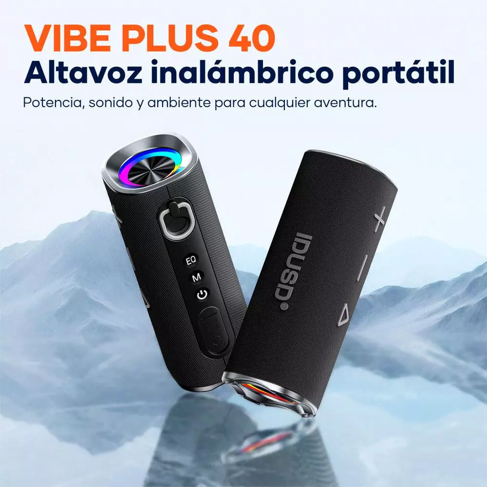Altavoz Bluetooth 5.3 VIBE PLUS / 40w / 4000 mAh / IP67 / Led RGB / Tws / Microsd / Usb / IDUSD / H63A