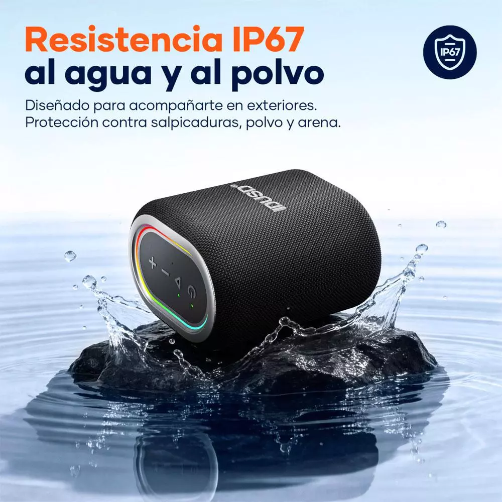 Altavoz Bluetooth 5.3 Pixi Mini / 12w / 1800 mAh / IP67 / Led RGB / Tws / Microsd / Usb / IDUSD / H65A