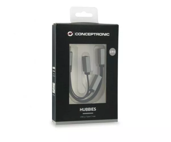 Hub Type-C a 1xUsb 3.1 / 2xUsb 2.0 / Gris / HUBBIES01G / Conceptronic