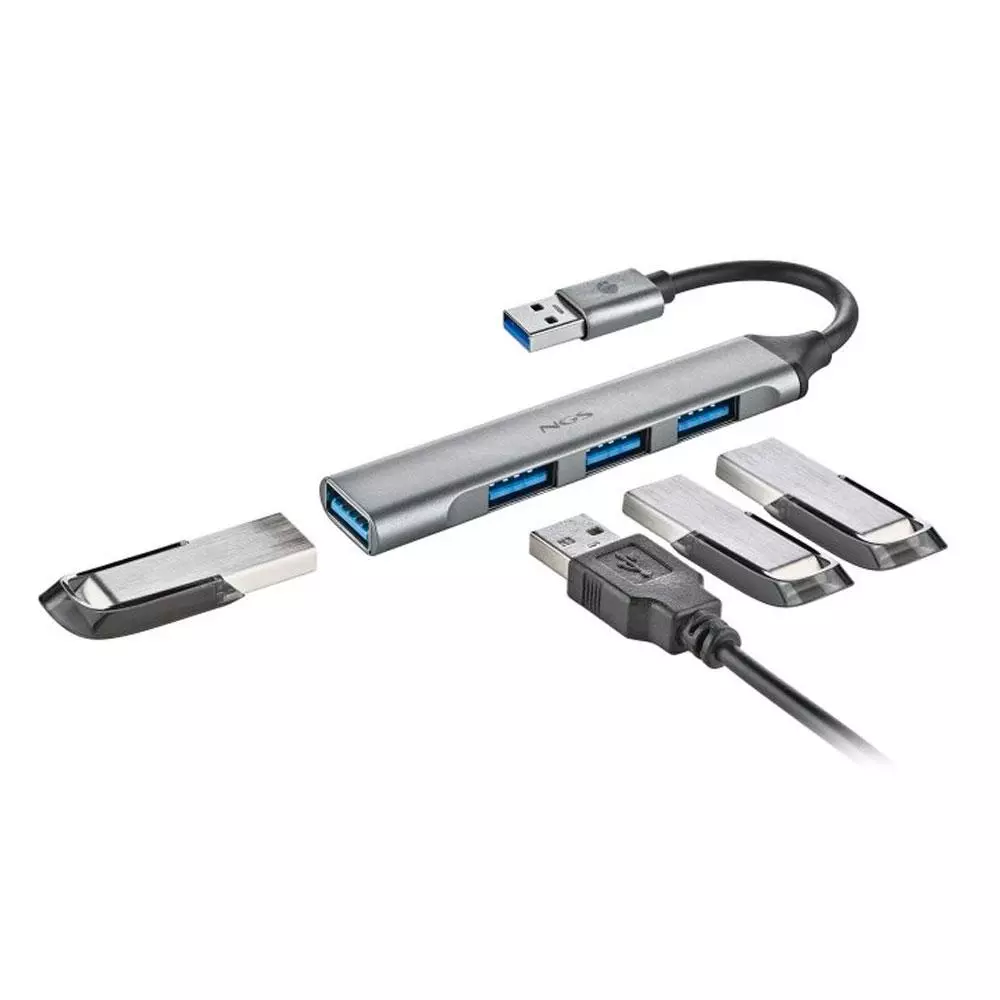&divide; Hub usb ngs ihub4micro un usb 3,2 gen1 y 3 usb3,2 cable 100mm