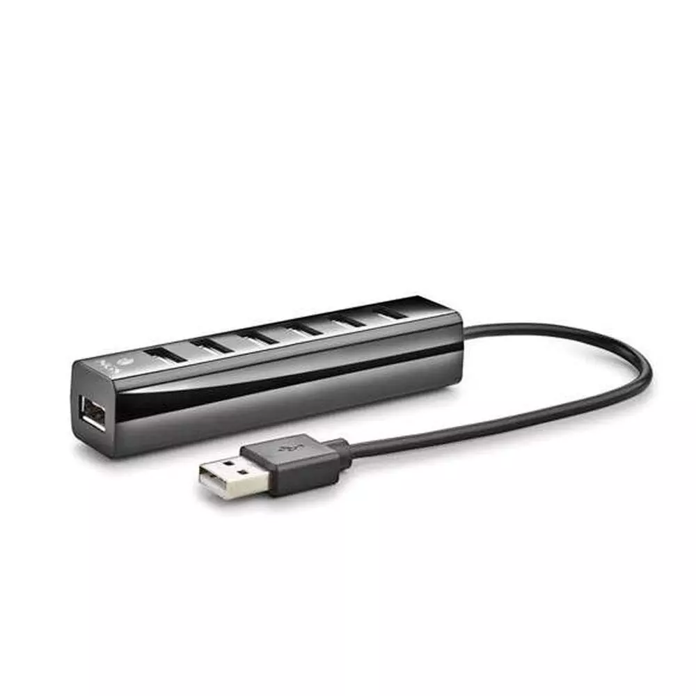 Hub 7 puertos USB 2.0 / NGS Ihub7 Tiny / Alimentado / Incluye Adaptador de Corriente / Negro