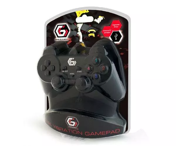 Mando PC Gaming Gembird  / Dual Vibracion / Cable 1.8m / Negro / JPD-UDV-01