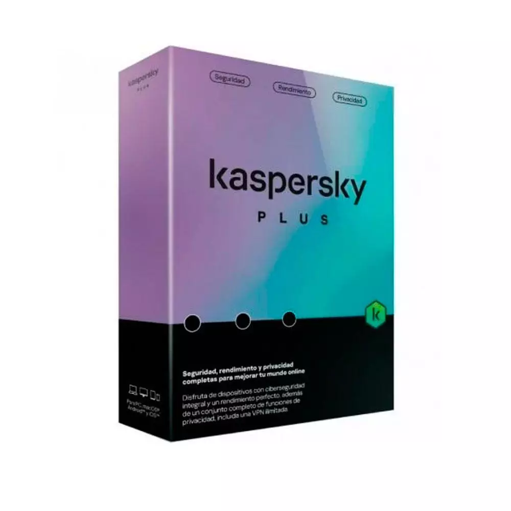 Antivirus Kaspersky Plus / 3 Dispositivos / 1 A&ntilde;o / Caja / KL1042S5CFS-MSBES / KL1042S5CFS-SSB-ES