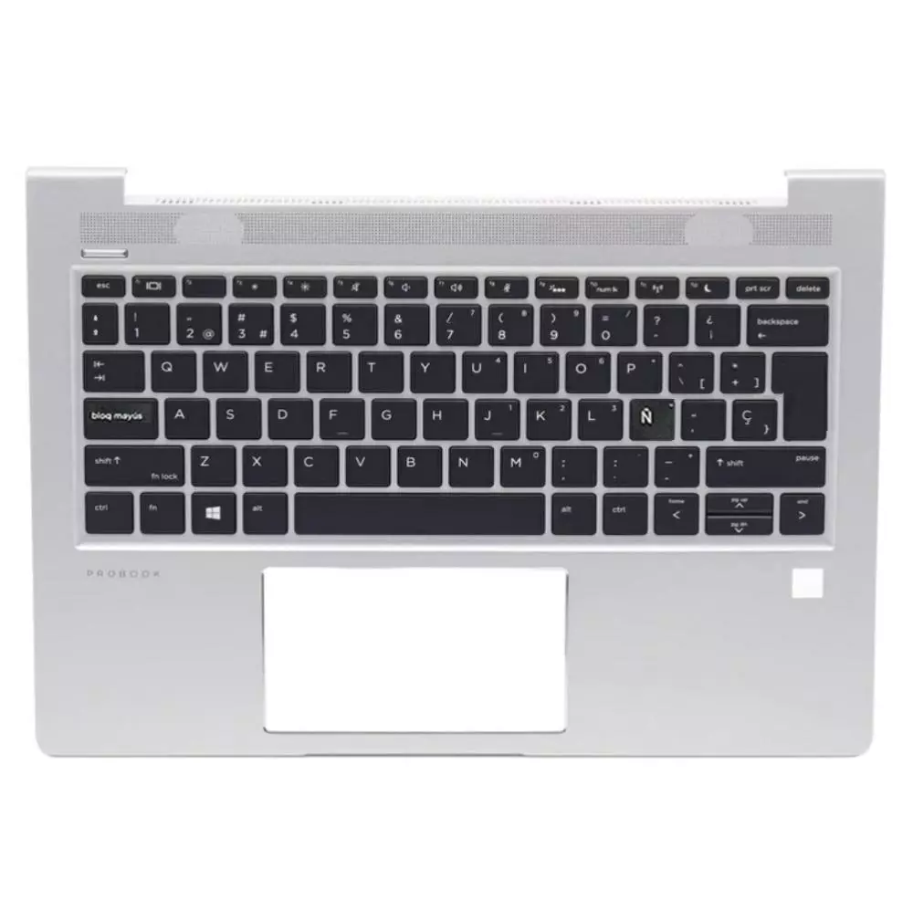 Top case + Teclado compatible para port&aacute;til HP 430 G6 Plata retroiluminado
