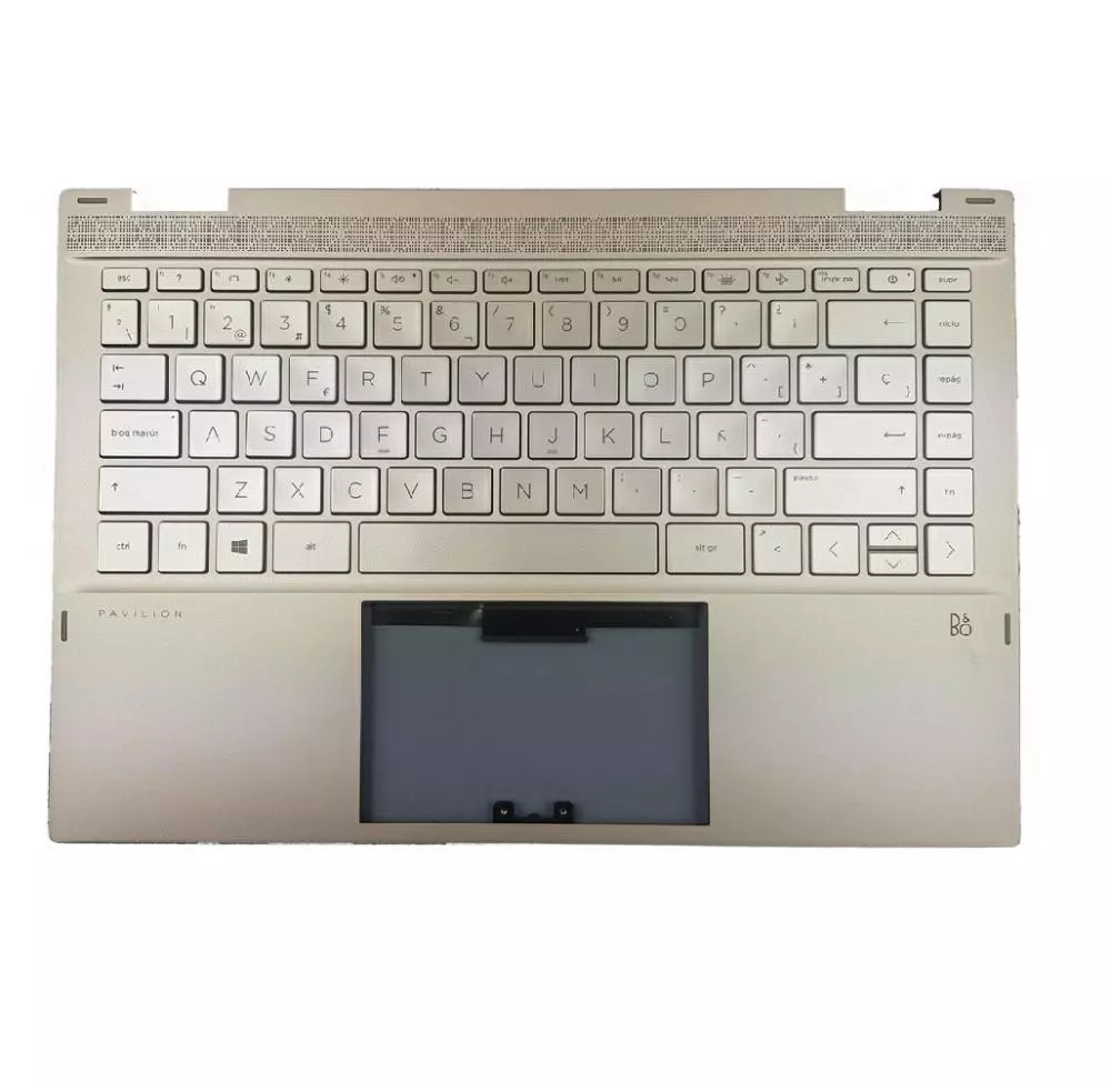 Top case + Teclado compatible para port&aacute;til HP 14-DW Plata