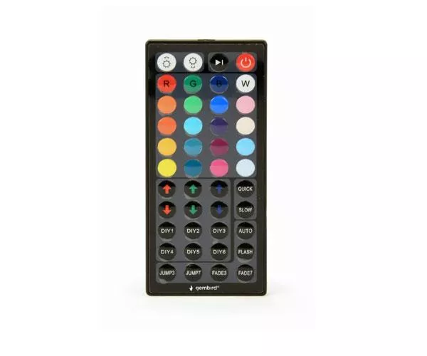 Tira de Luces LED / 5 metros / RGB / Control remoto / Resistencia al agua Ip65 / Incluye alimentador / Gembird / Led-s-rgb500-01