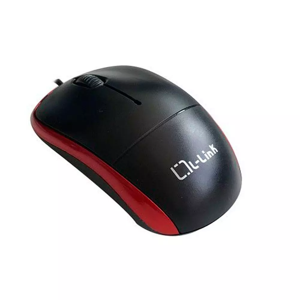 Raton &oacute;ptico Usb L-Link  Negro-Rojo / 1.200 Dpi / Ambidiestro / LL-2080-R