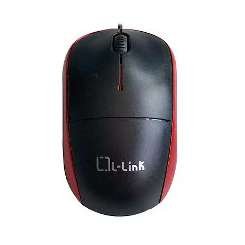 Raton &oacute;ptico Usb L-Link  Negro-Rojo / 1.200 Dpi / Ambidiestro / LL-2080-R