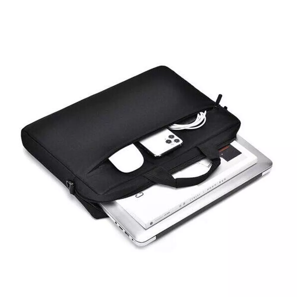 Maletin portatil L-Link Hasta 14" / Bolsillo frontal / Impermeable / Negro / LL-B036-14