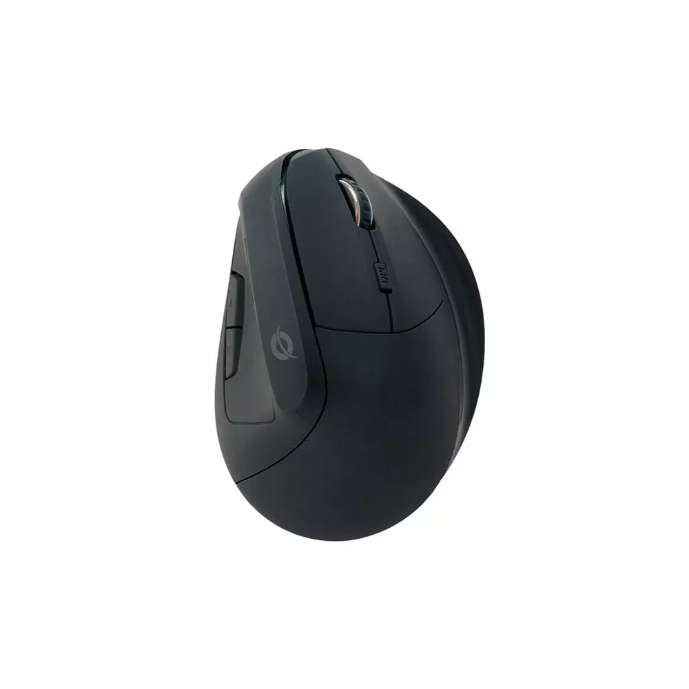 Raton &oacute;ptico Bluetooth Ergonomico vertical Conceptronic Lorcan03B  / 6 botones / 1600dpi / bateria recargable / Negro