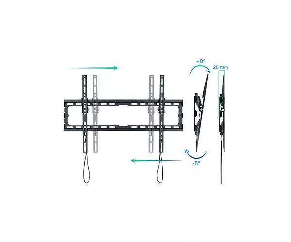 Soporte Tv de 37" a 80" / Inclinable / Max 45Kg. / Vesa 600x400 / -8&ordm; / Negro / Tooq  LP1081T-B