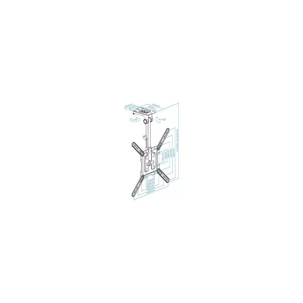 Soporte&nbsp;pantalla para techo Tooq 23" - 55" / Hasta 20Kg / Negro / LPCE1123TSLI-B