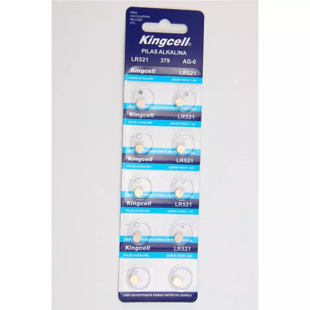 Pila boton Alcalina LR521 Kingcell/ 12V / Ag0 / (10 Uds)