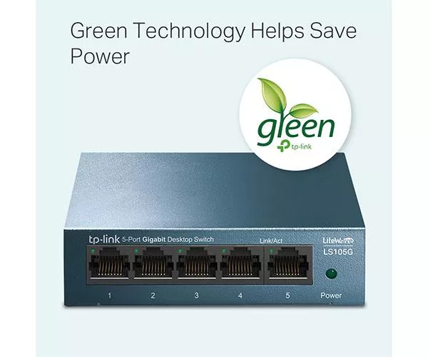 Switch 5p 10/100/1000 gigabit Carcasa Metal TP-Link / LS105G / Azul