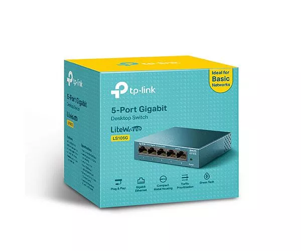 Switch 5p 10/100/1000 gigabit Carcasa Metal TP-Link / LS105G / Azul