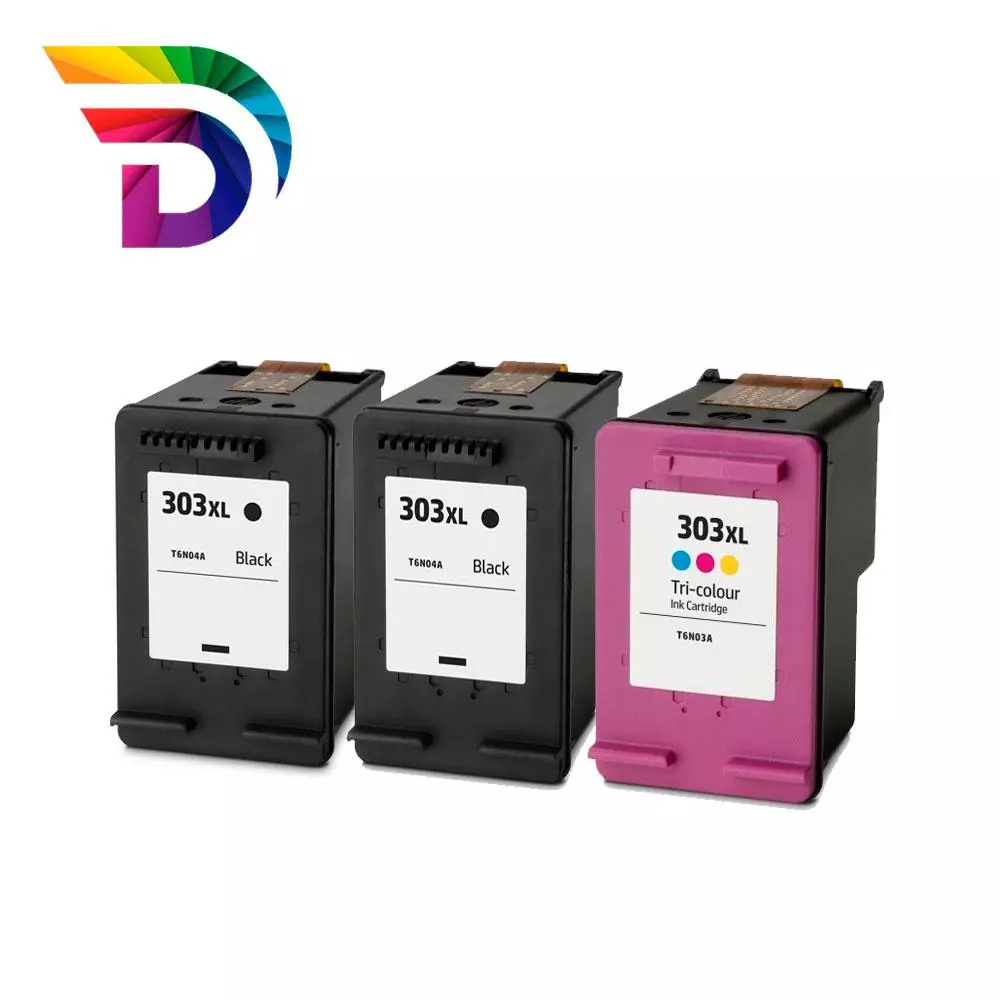 Pack Tintas recicladas Dayma para HP N303 XL - 2 Negras + 1 Color