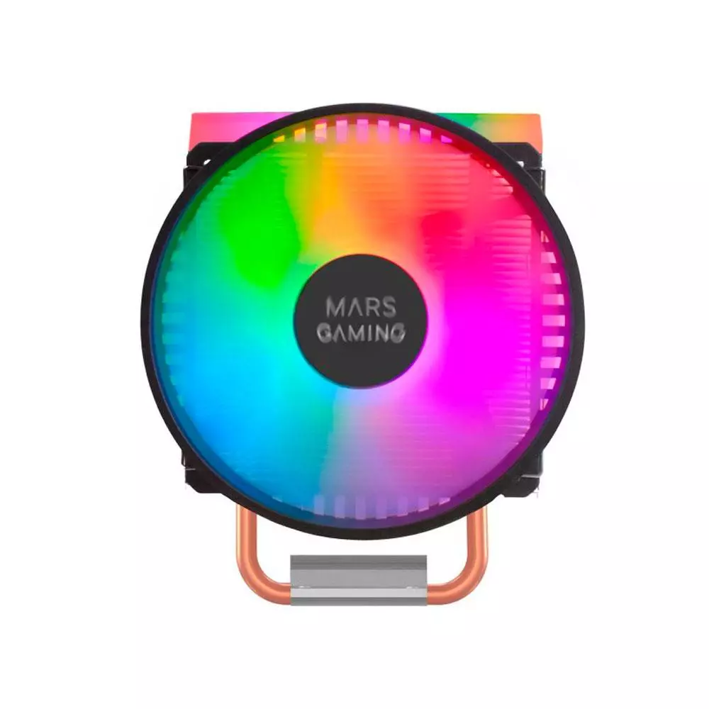 &divide; Ventilador con disipador para cpu mars gaming mcpu44 black iluminacion dual argb 4 heatpipes disipad