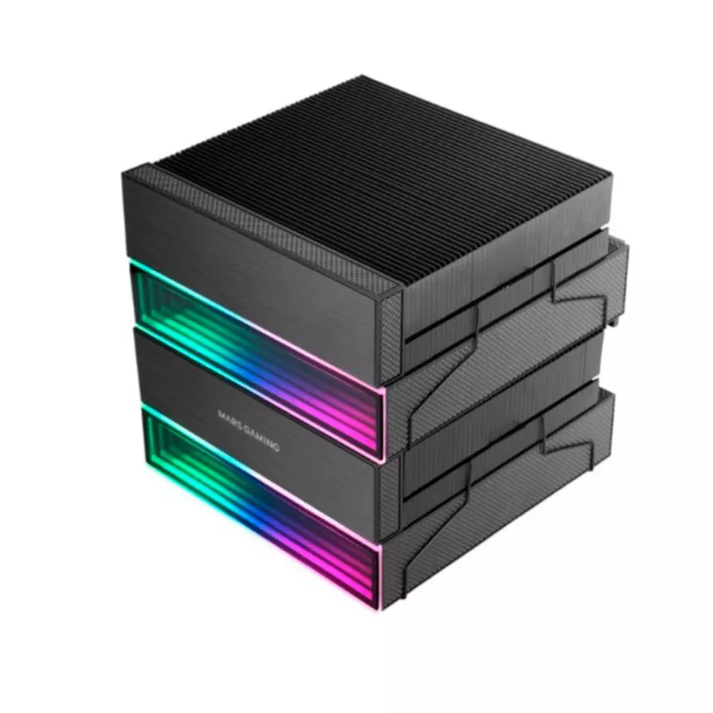Ventilador CPU con disipador Mars Gaming MCPUX26 Negro / 6 heatpipes / ARGB / 2x Fan 120mm / TDP 300W / MCPUX26