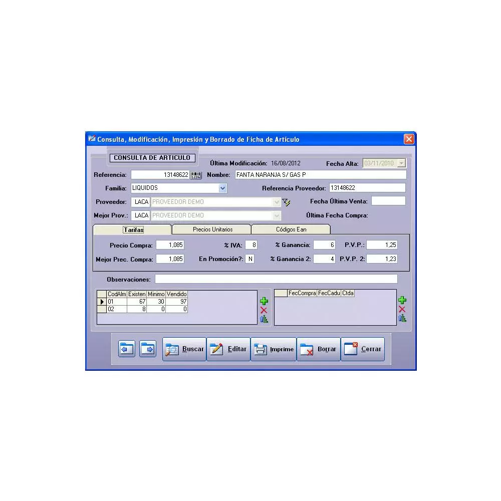 Software Programa de Gesti&oacute;n Especifica MERCASOF para SUPERMERCADOS