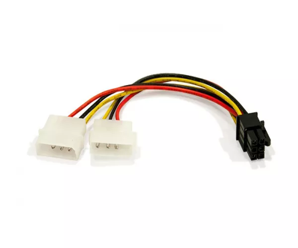 Cable molex gr&aacute;fica 2x5.25 a 6 pin pci-e / 0.20m / cc-psu-6
