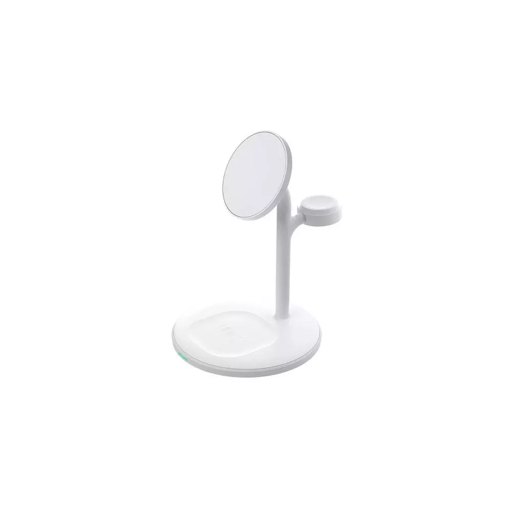 Cargador 3 en 1 inal&aacute;mbrico MagScape para Iphone / Apple Watch / Airpods / 20.5w / Blanco / Greencell / MSST-GC-3IN1-W