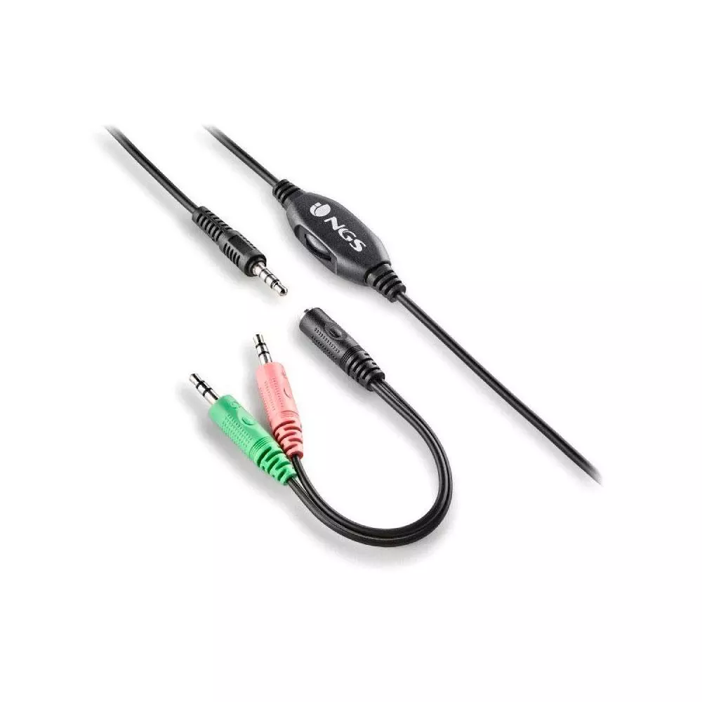 Auriculares con Microfono ajustable NGS MSX 11 PRO / Jack 3.5mm / Adaptador doble Jack / Negro / MSX11PRO