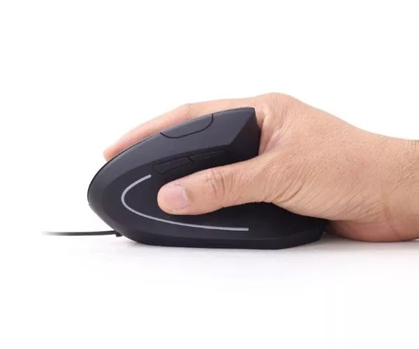 Raton &oacute;ptico USB Ergonomico vertical Gembird / 6 Botones / 3200 Dpi / Negro  MUS-ERGO-01
