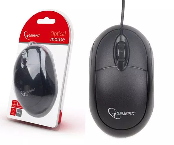 Raton &oacute;ptico USB Gembird 1000 dpi / negro / ambidiestro / MUS-U-01