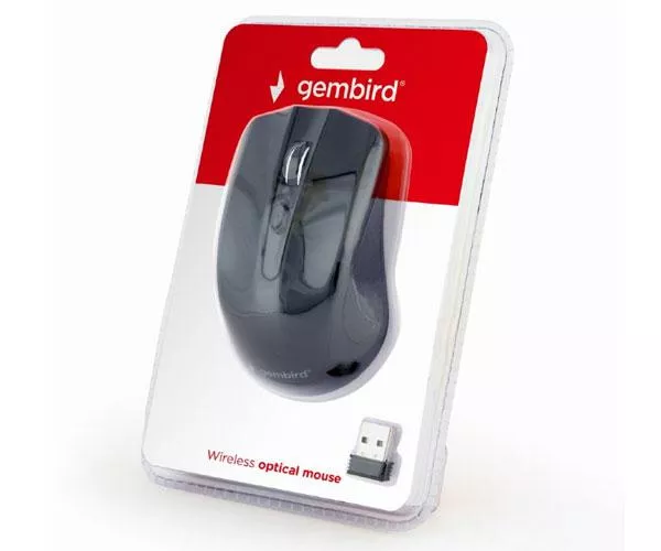 Raton &oacute;ptico inalambrico Gembird / 4 Botones / 1600 Dpi / Negro / Musw-4b-04