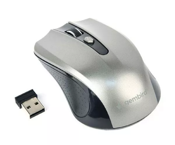 Raton &oacute;ptico inalambrico Gembird / 4 Botones / 1600 Dpi / Plata-Negro / Musw-4b-04-Bg
