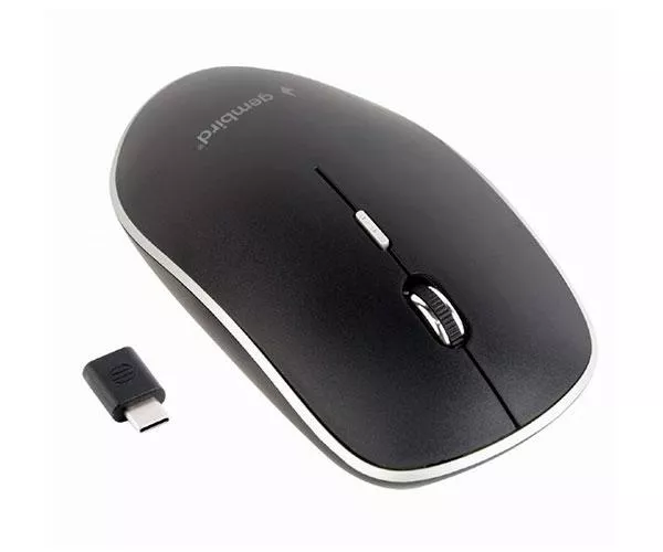 Raton &oacute;ptico inalambrico Type-C Gembird / 4 Botones / 1600 Dpi / Negro/ Silencioso / MUSW-4BSC-01