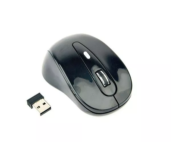 Raton &oacute;ptico inal&aacute;mbrico Gembird / 1600 Dpi / 6 Botones /  Negro-Gris / MUSW-6B-01