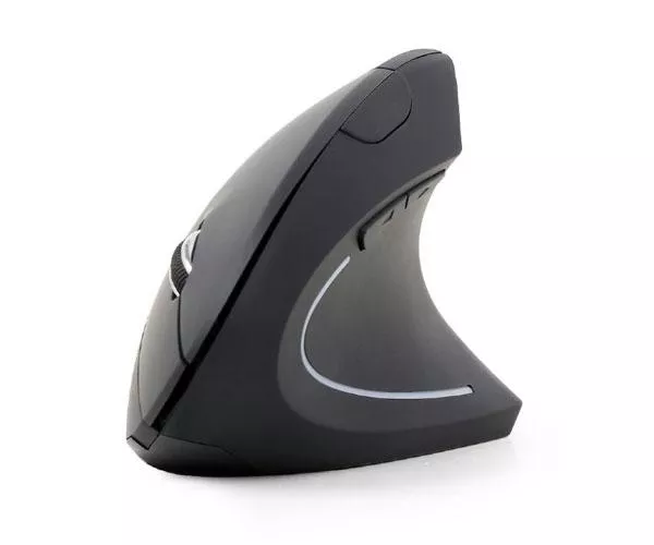 Raton &oacute;ptico inalambrico ergonomico vertical Gembird / 6 Botones / Negro / MUSW-ERGO-01