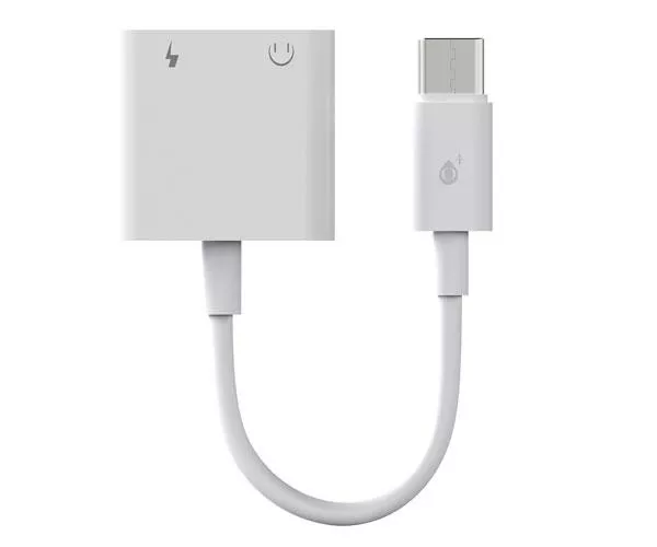 Cable adaptador de audio 2 en 1 Type-c a Jack 3.5mm Hembra + entrada carga / 2.4a / NB1247 / Blanco