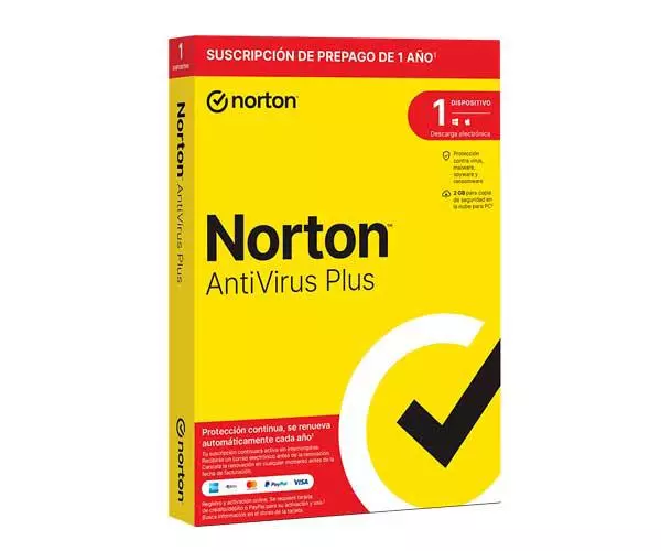 Antivirus Norton Antivirus Plus 2Gb / 1 Usuario / 1 Dispositivo / 1 A&ntilde;o / Box / 21424347 / 21433200
