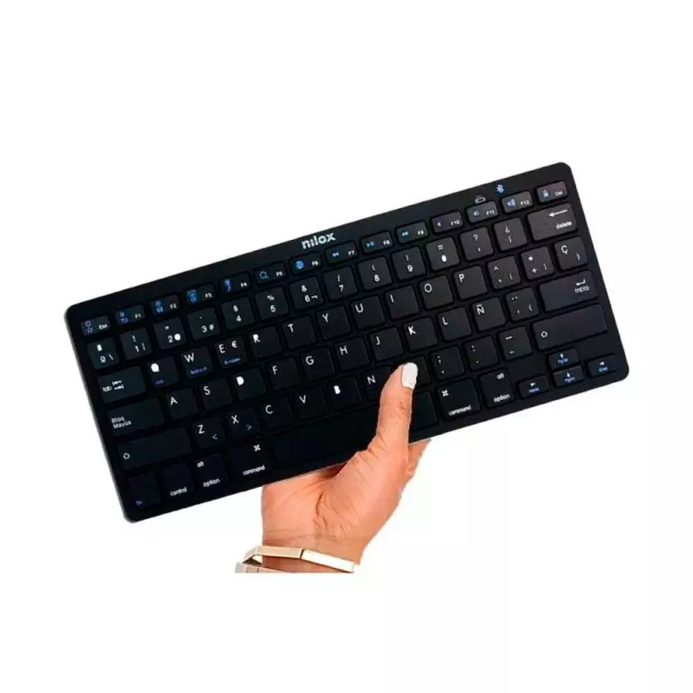 Teclado Slim Bluetooth Nilox NXKB01B / Negro / Windows / Android / Apple