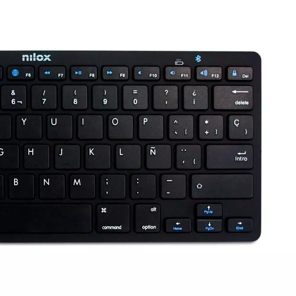 Teclado Slim Bluetooth Nilox NXKB01B / Negro / Windows / Android / Apple