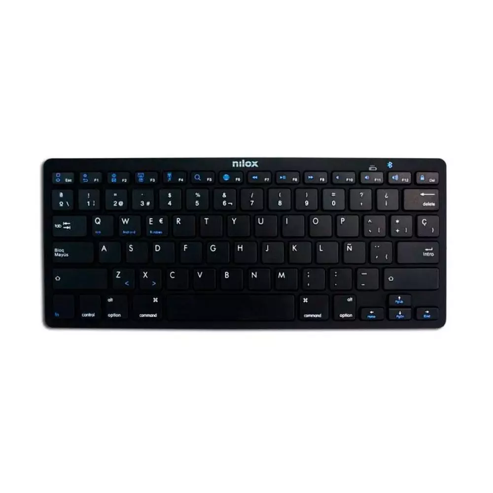 Teclado Slim Bluetooth Nilox NXKB01B / Negro / Windows / Android / Apple