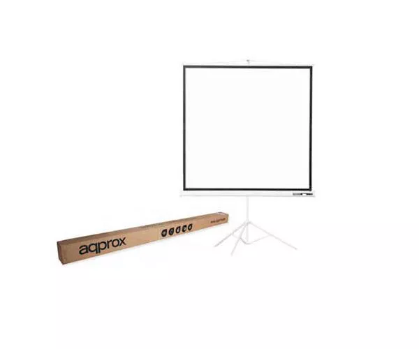 Pantalla mural Ocasion con Tripode Approx (100") 180x180 para proyector / Tela blanco mate - Trasera negra opaca