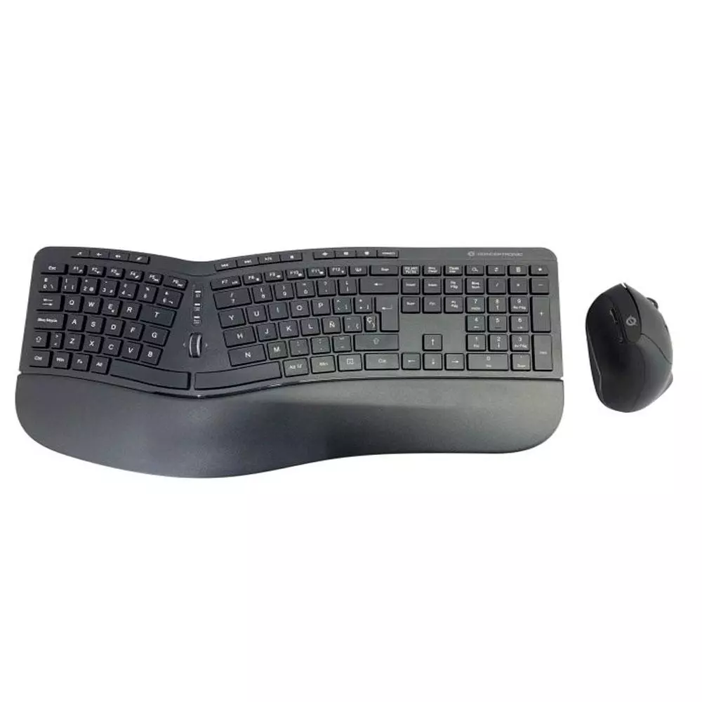 Combo Teclado + Raton inal&aacute;mbrico ergonomico Conceptronic Orazio Ergo / 1600 DPI / ORAZIO02ES