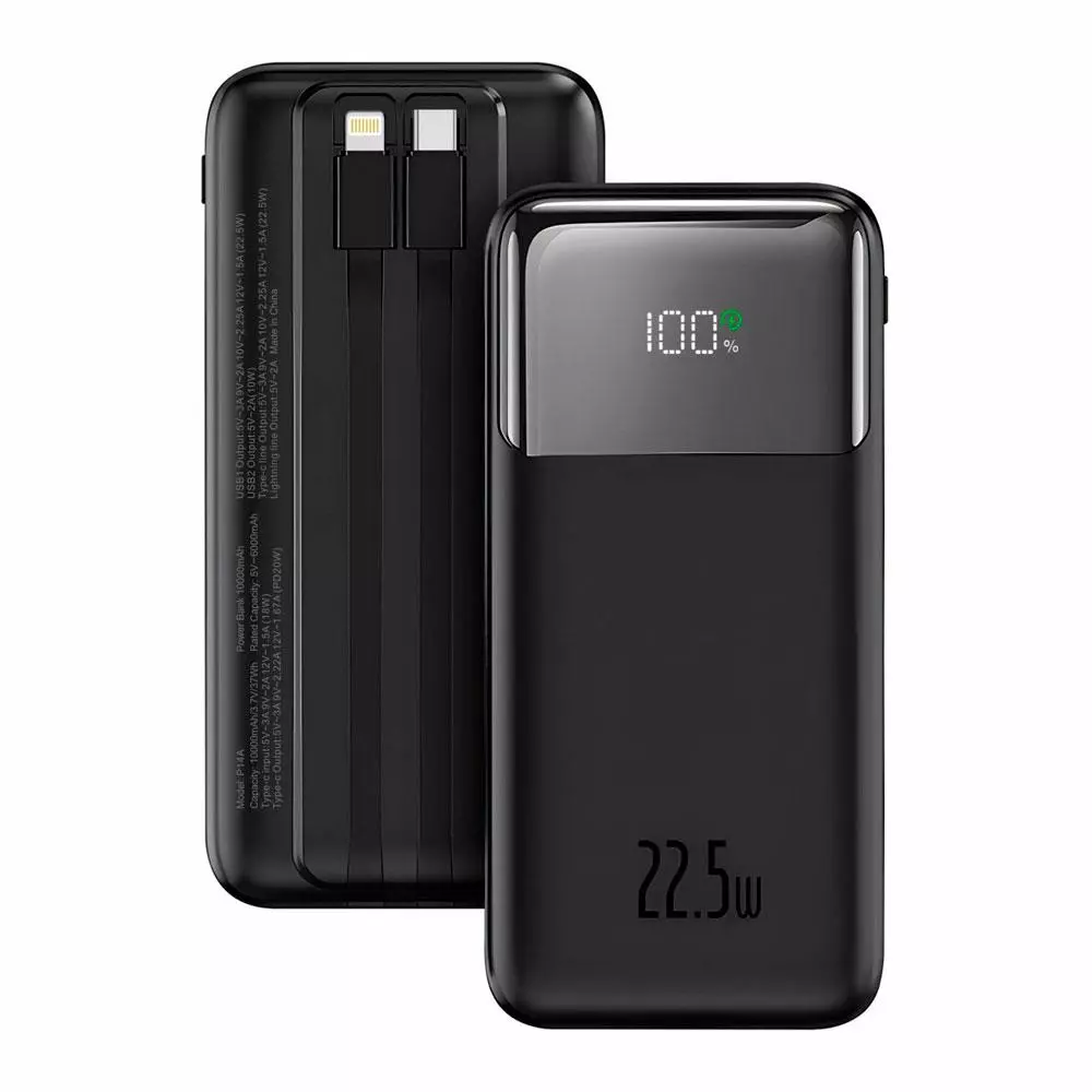 PowerBank IDUSD Eco Power Flow 10.000 mah / 20W PD / 22.5W USB / Negro / P14A