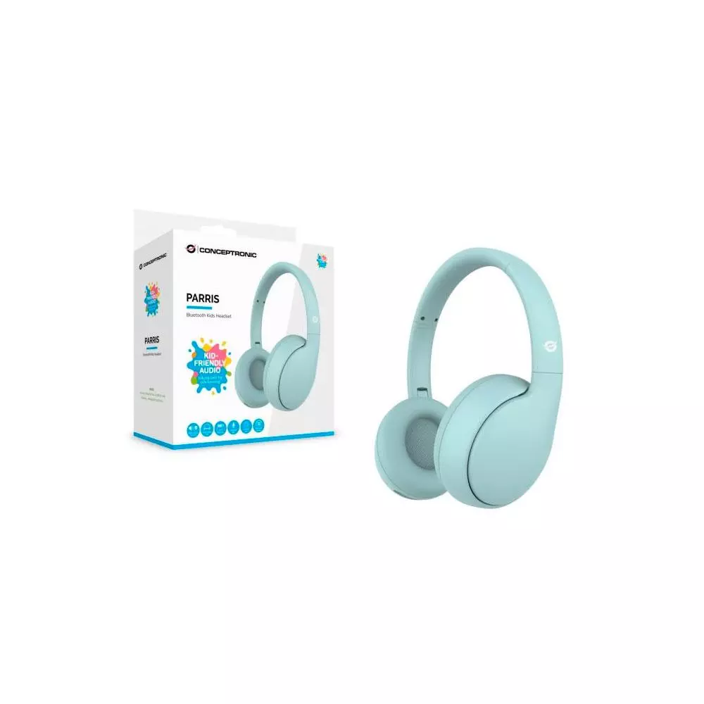 Auriculares Bluetooth 6.0 para ni&ntilde;os Conceptronic PARRIS04B / Plegables / Bateria 10h / Azul