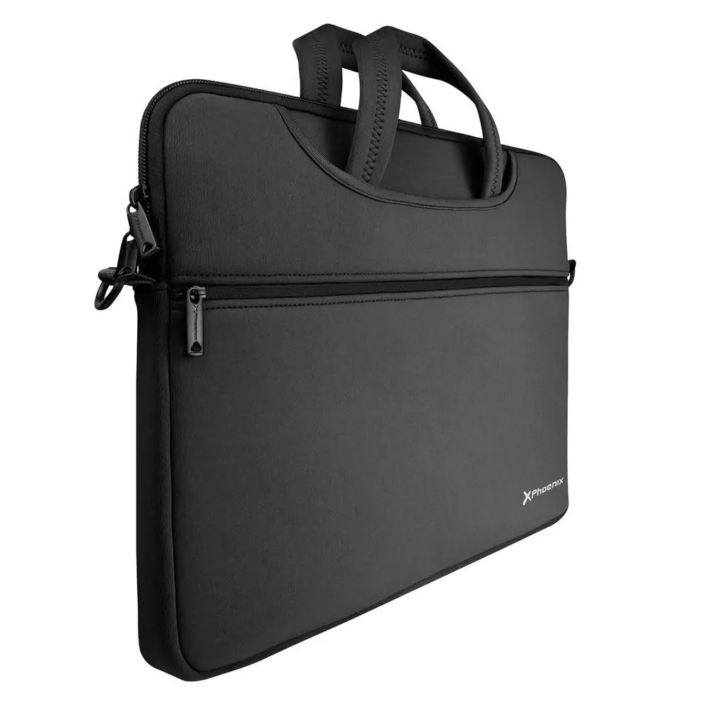 Maletin portatil neopreno hasta 14" Phoenix / Asas ocultables / Impermeable / Gris oscuro / PHBASICSH14B