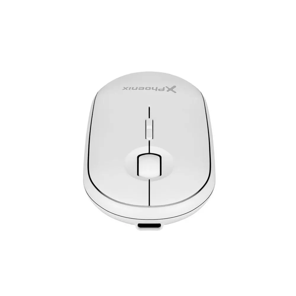Raton Inalambrico Phoenix Rebble Blanco / Dual BT 5.2 + RF 2.4Ghz / 1.600 Dpi / 5 Botones / Type-C / Bateria recargable / PHREBBLE-W