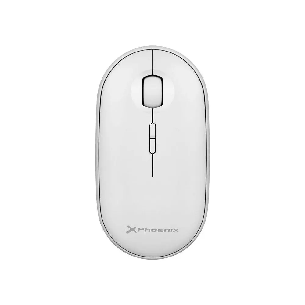Raton Inalambrico Phoenix Rebble Blanco / Dual BT 5.2 + RF 2.4Ghz / 1.600 Dpi / 5 Botones / Type-C / Bateria recargable / PHREBBLE-W