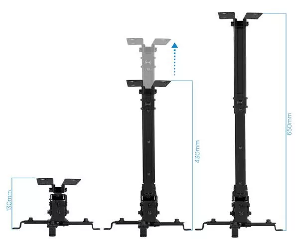 Soporte&nbsp;proyector techo&nbsp;pj2012t-b&nbsp;inclinable Negro