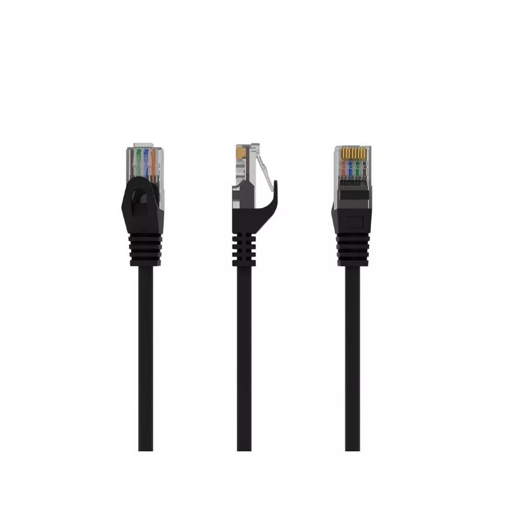 Cable red latiguillo RJ45 cat.6 UTP 3 metros / Negro / Pp6u-3m/bk