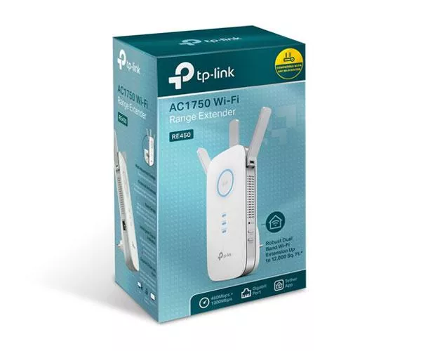 Repetidor Wifi RE450 V.2 / Ac1750 Dual Band / RJ45 Gigabit / 3x antenas TP-Link
