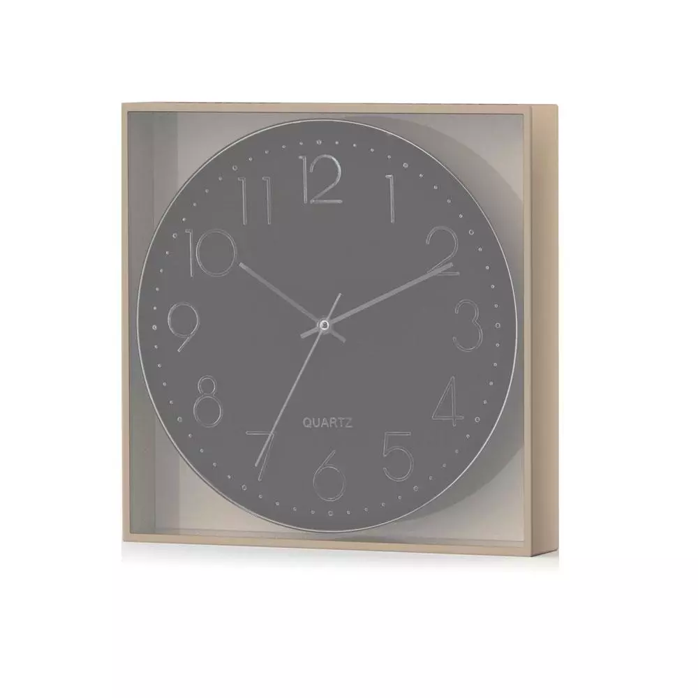 Reloj de pared SH0178  Negro - Plata / 30x30x4cm 12" / Silencioso / Bateria 1xAA / Mayou 5301780