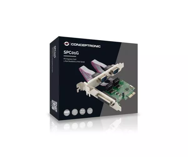 Tarjeta Pci Express Paralelo + 2x Puertos Serie Conceptronic / Spc01g / Adaptador perfil bajo